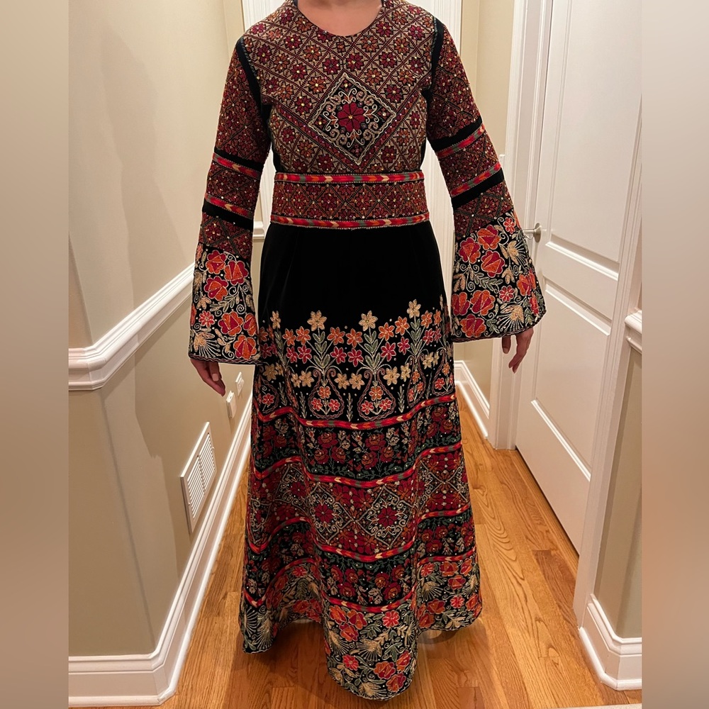 Handmade cross stitch,Thobe, Palestinian cross stitch dress